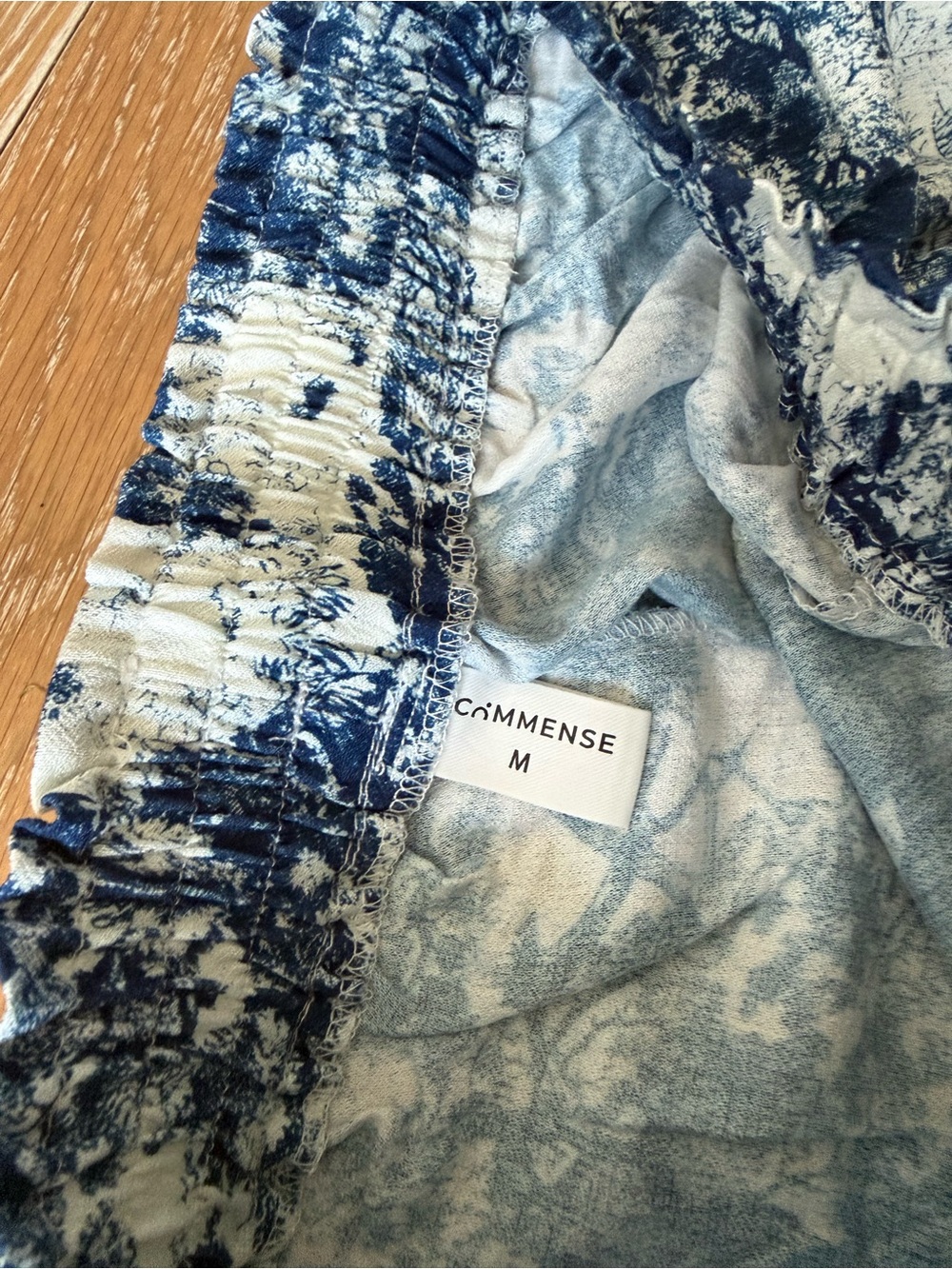 Commense Blue Toile Print Short Set - Button Front Shirt & Shorts - size Medium - Picture 14 of 16